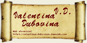 Valentina Dubovina vizit kartica